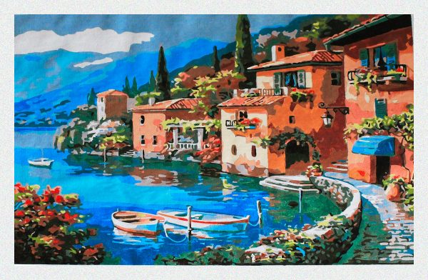 Antico borgo sul lago per Diamond Painting Italia